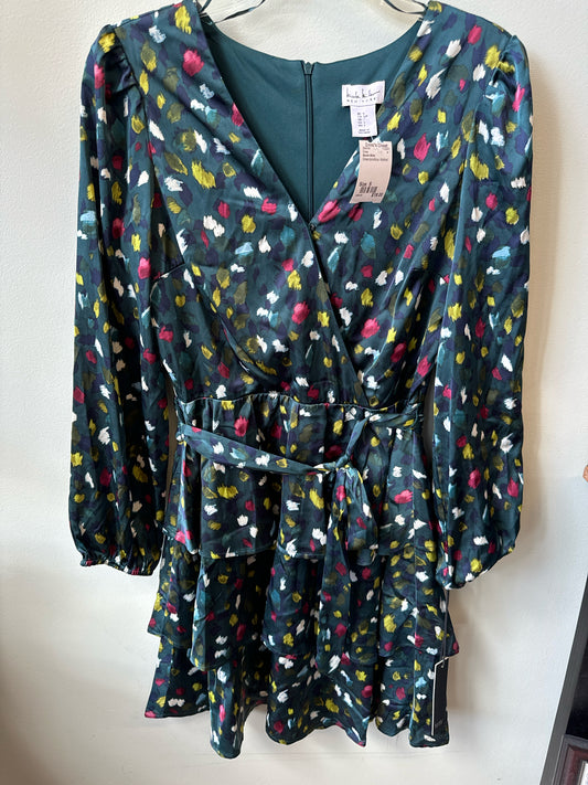 Size S Nicole Miller Green/pink/blue Dress