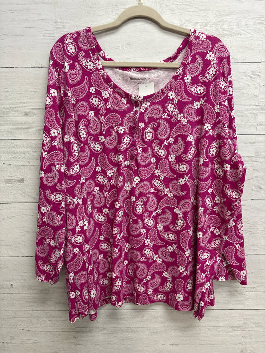 Size 2X woman within Pink Womens Shirt
