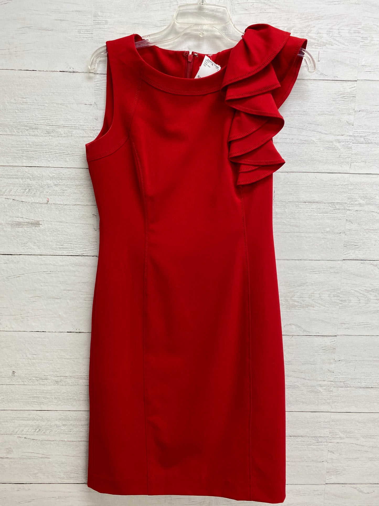 Size 4 Calvin Klein Red Dress