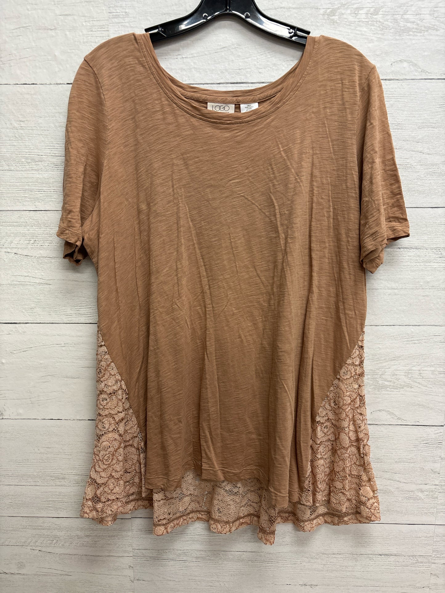 Size L LOGO Layer Brown Shirt