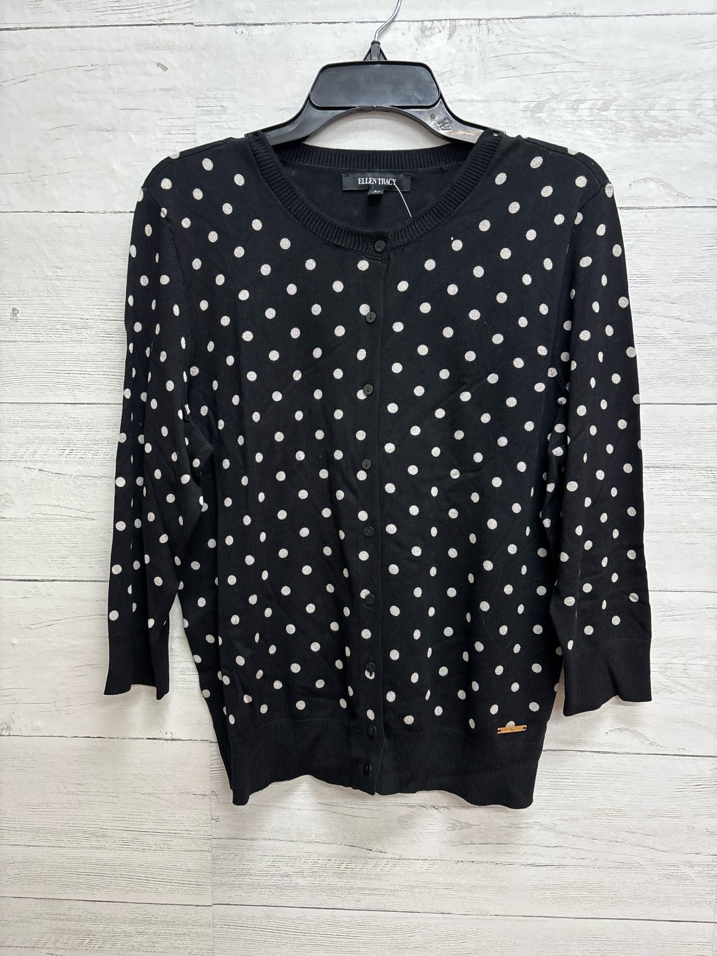 Size L Ellen Tracy Black/White Womens Sweater