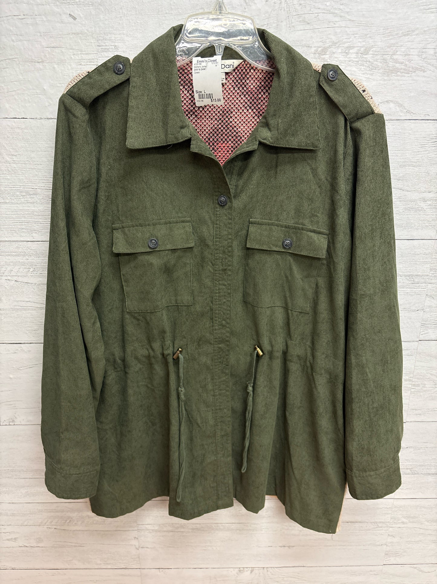 Size L DAVI & DANI Green Womens Jacket