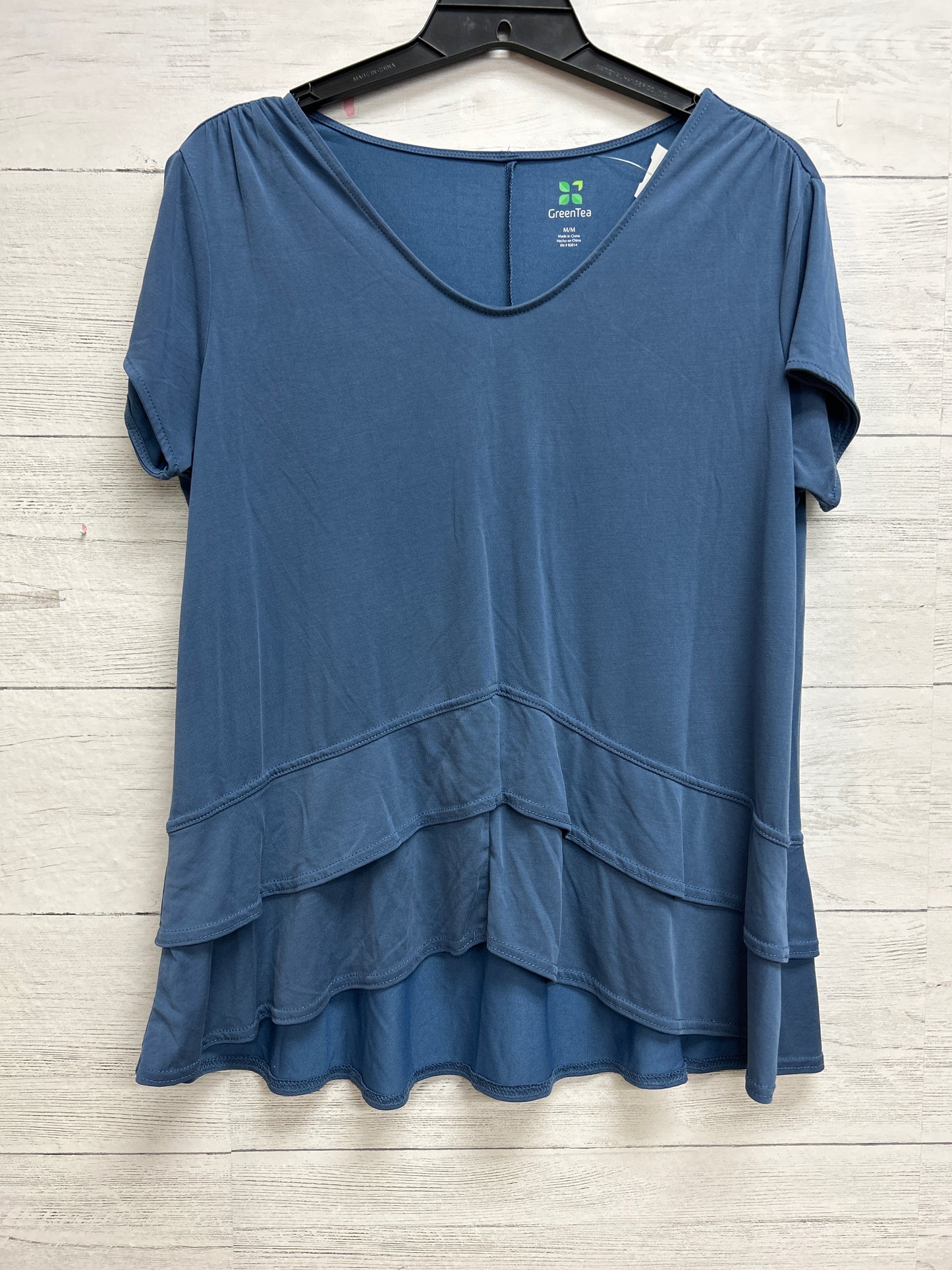 Size M Green Tea Blue Shirt