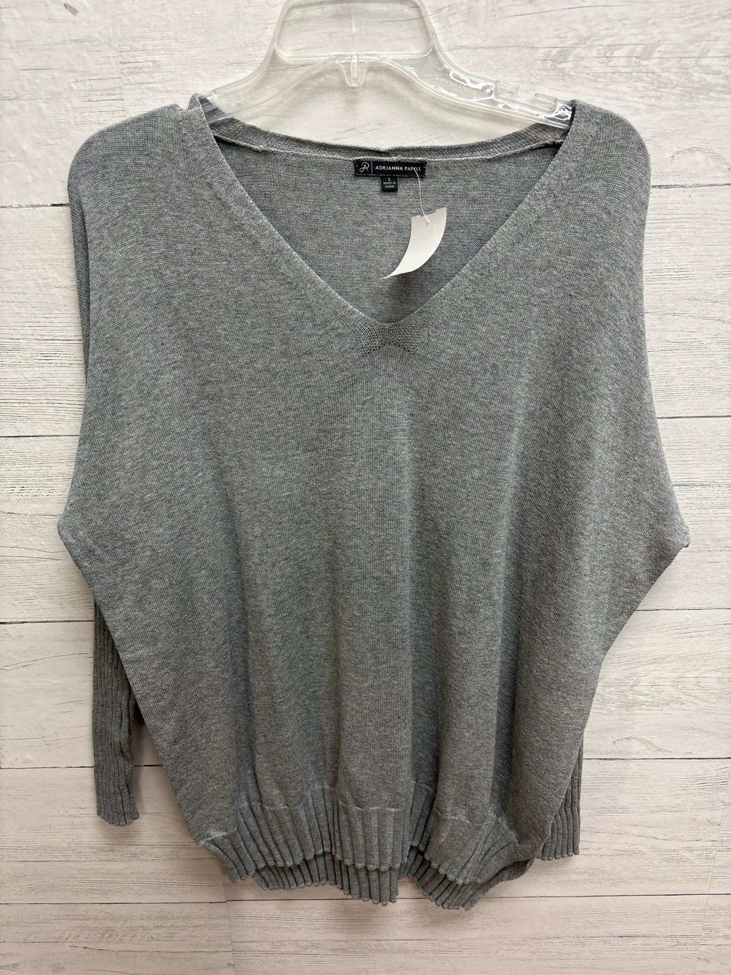 Size L Adrianna Papell Grey Womens Sweatshirt
