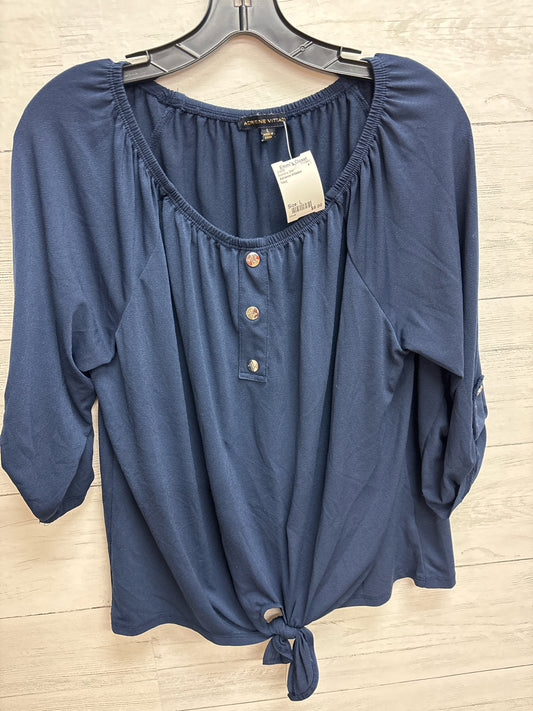 Size L Adrienne Vittadini Navy Womens Shirt