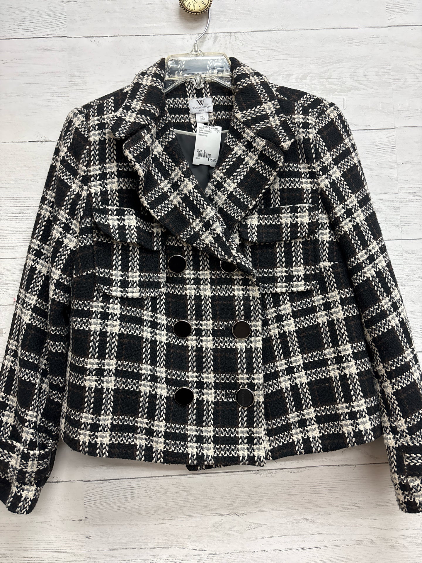 Size L Worthington Black/White Jacket (Outdoor)