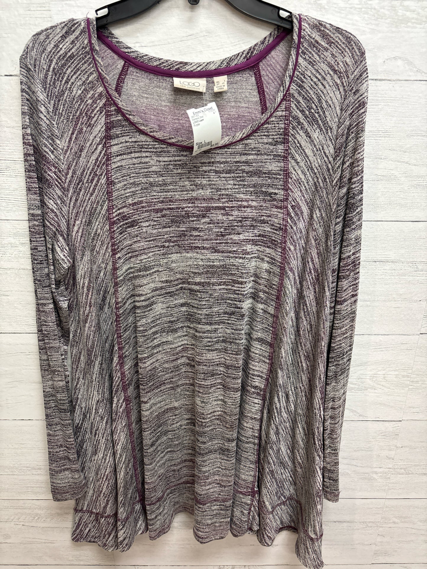 Size L LOGO Layer Purple Womens Shirt