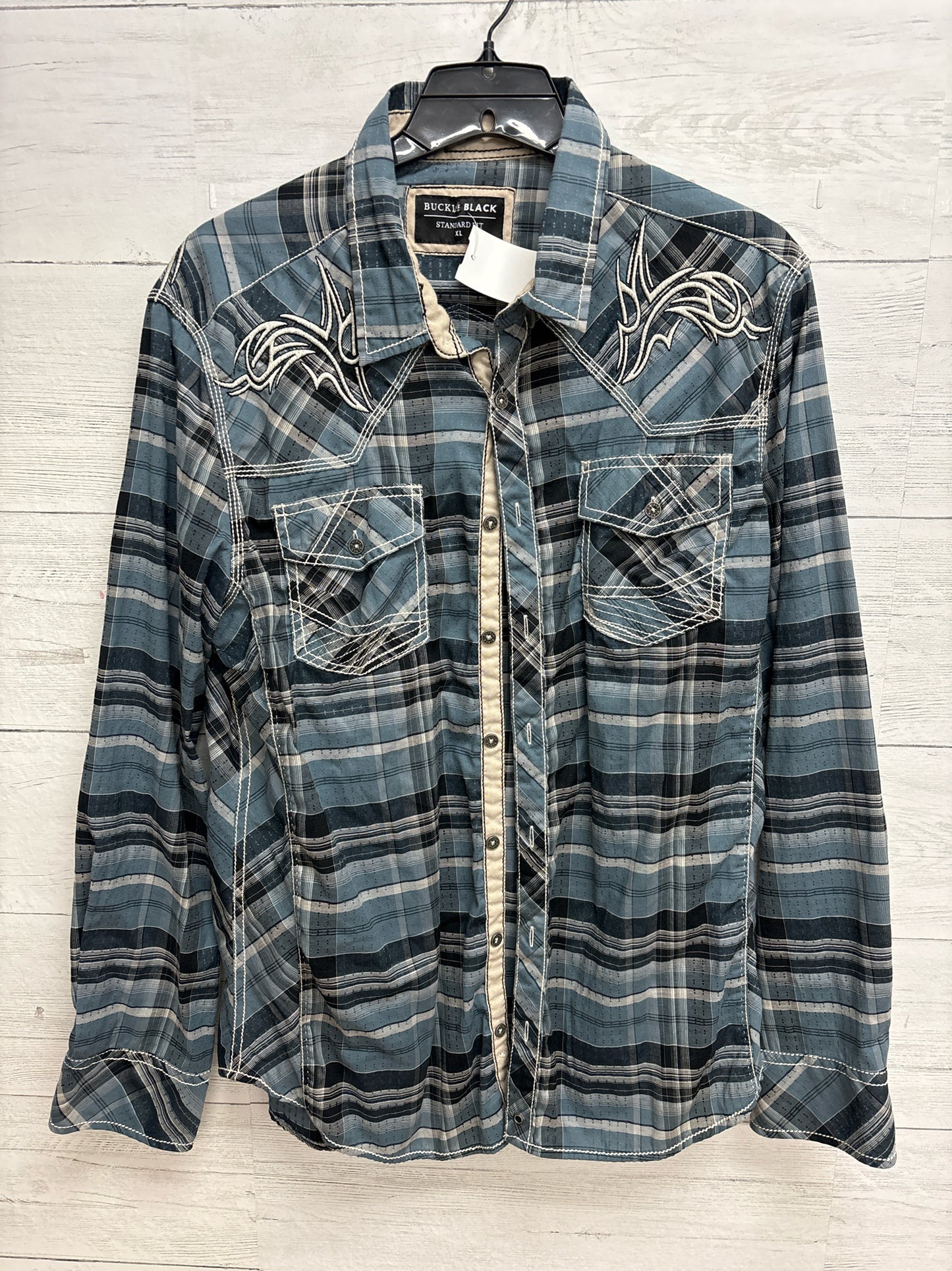 Size XL Buckle Blue Mens Shirt