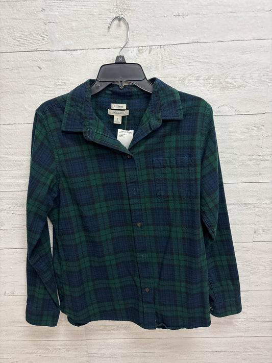 Size M LL Bean Green/Navy Womens Shirt
