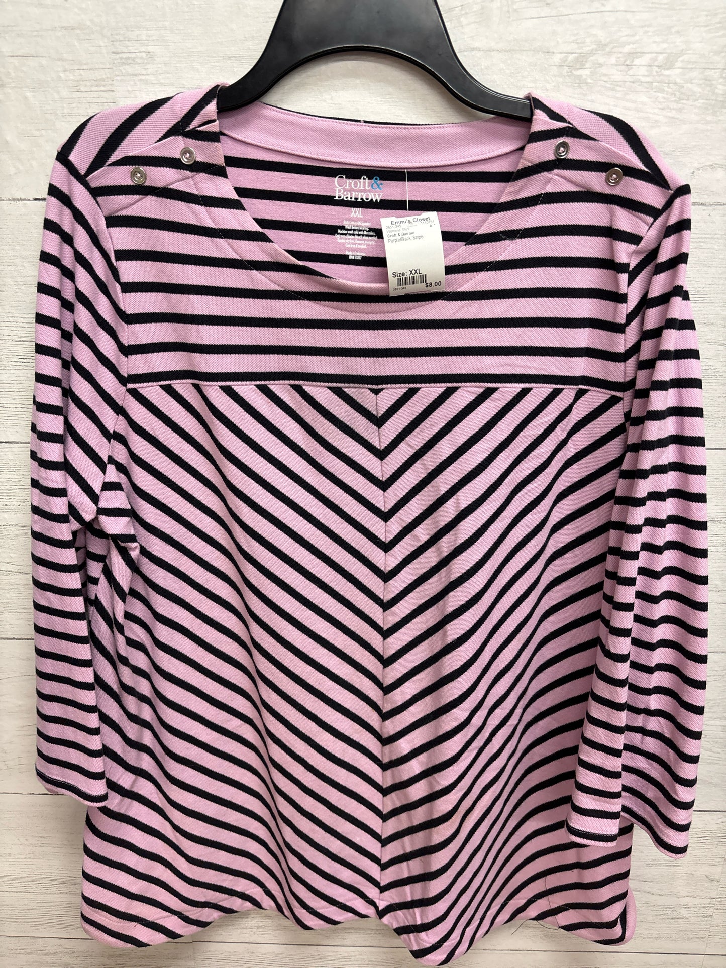 Size XXL Croft & Barrow Purple/Black Womens Shirt