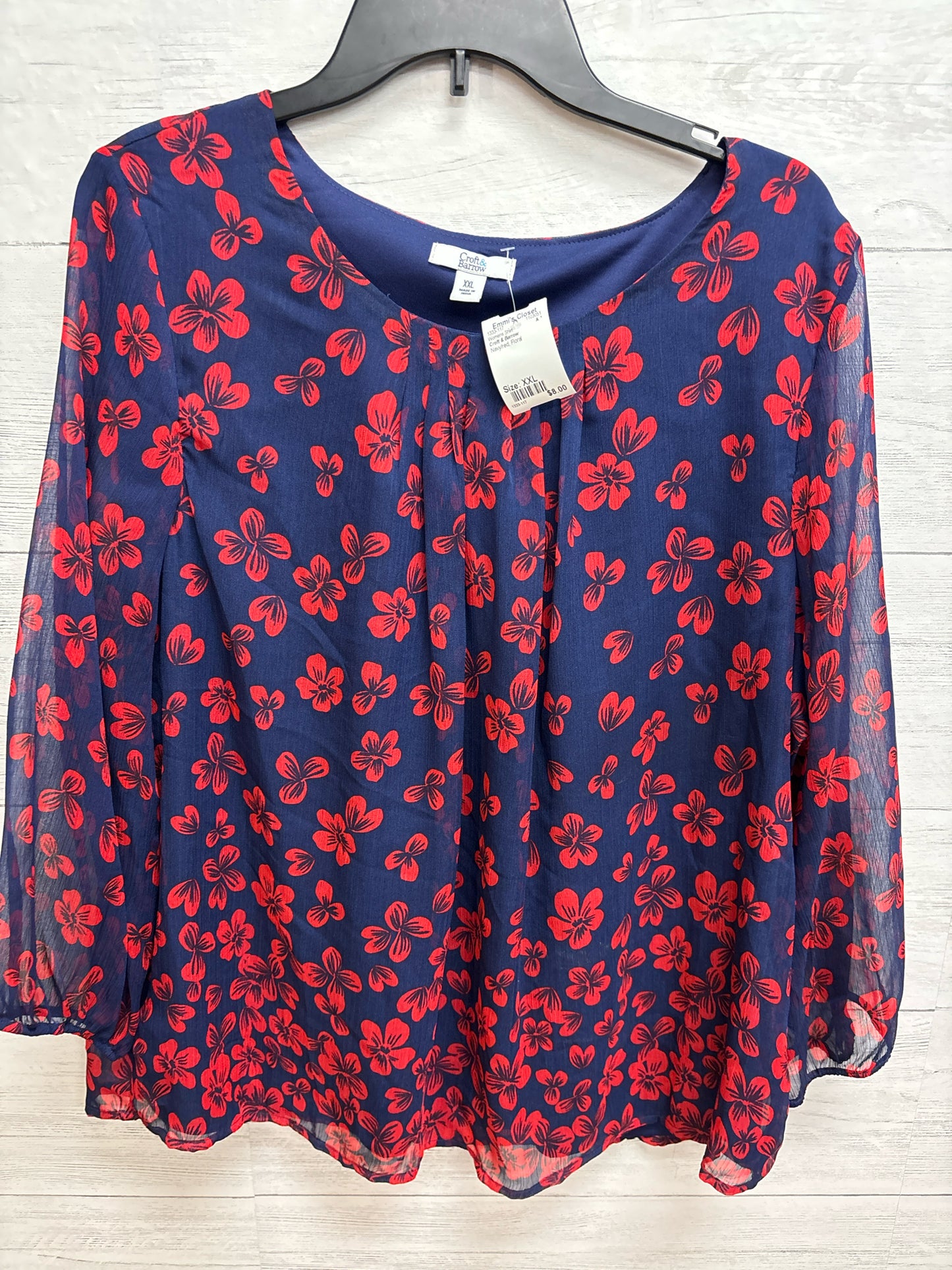Size XXL Croft & Barrow Navy/red Womens Shirt