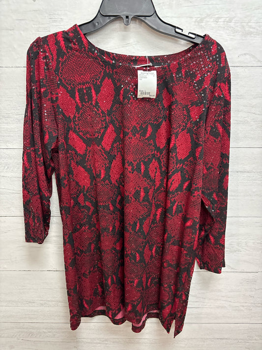 Size L Susan Graver Red Womens Shirt