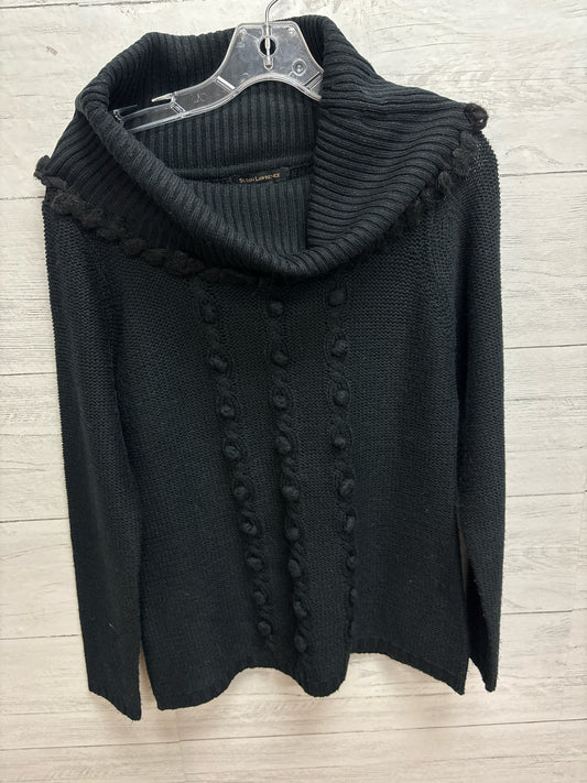 Size M Susan Lawrence Black Womens Turtleneck
