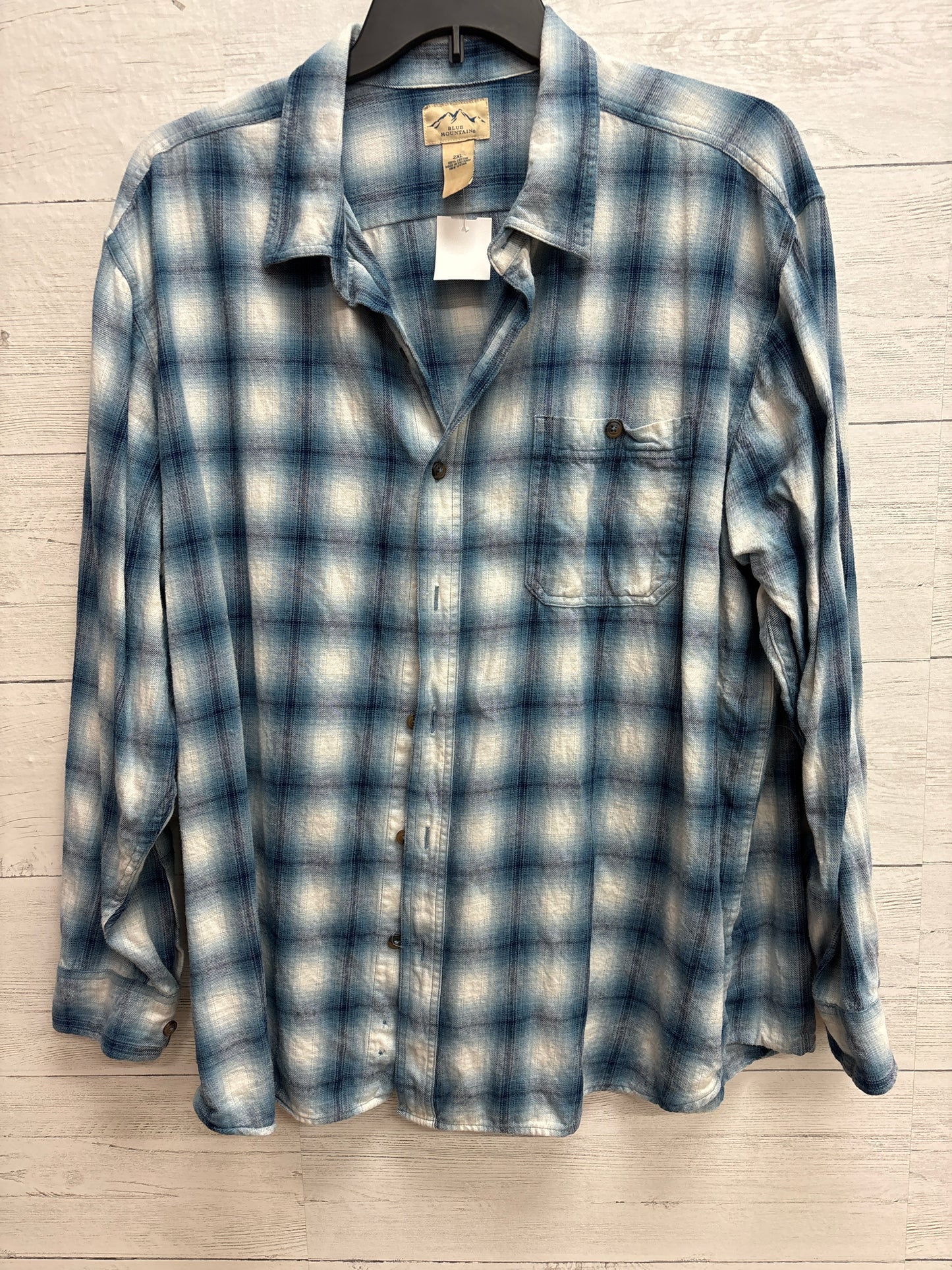 Size 2X Blue Mountain Blue Mens Shirt