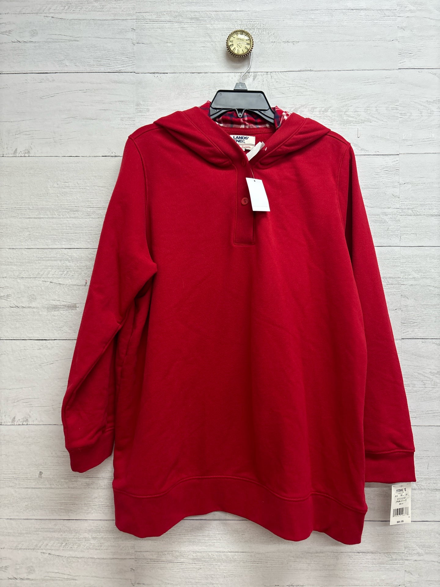 Size 1X lands end Red SWEATSHIRT