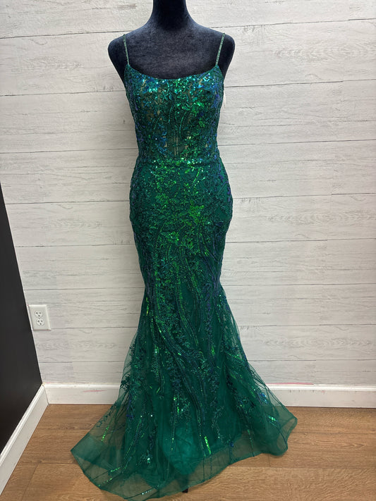 Size 0 Sherri Hill Green Gown