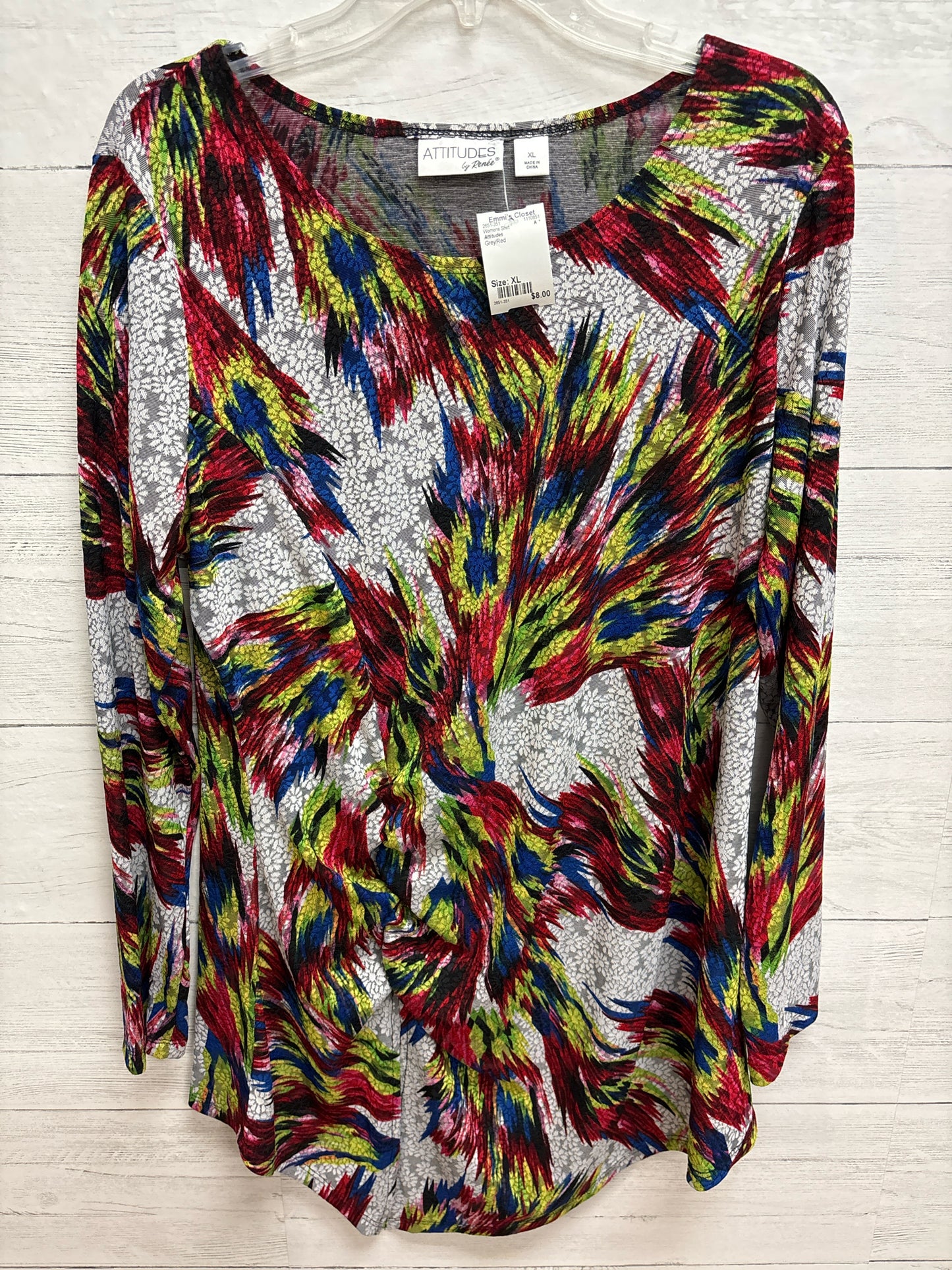 Size XL Attitudes Grey/Red Womens Shirt