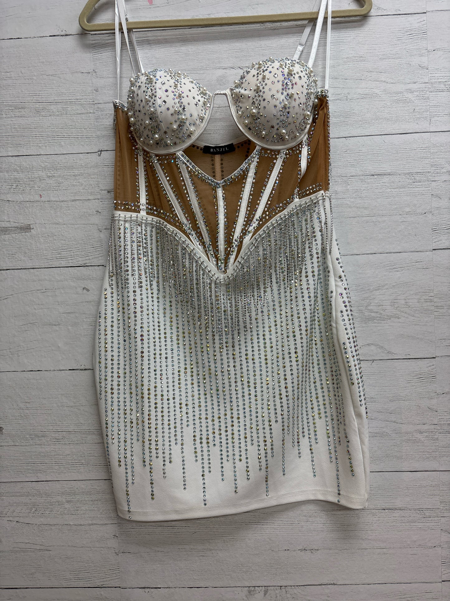 Size L Banjul White/Silver Gown