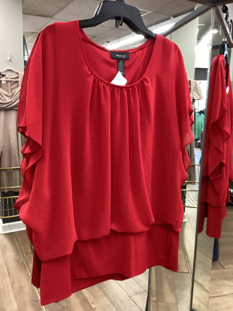 Size 2X Style  & Co Red Shirt