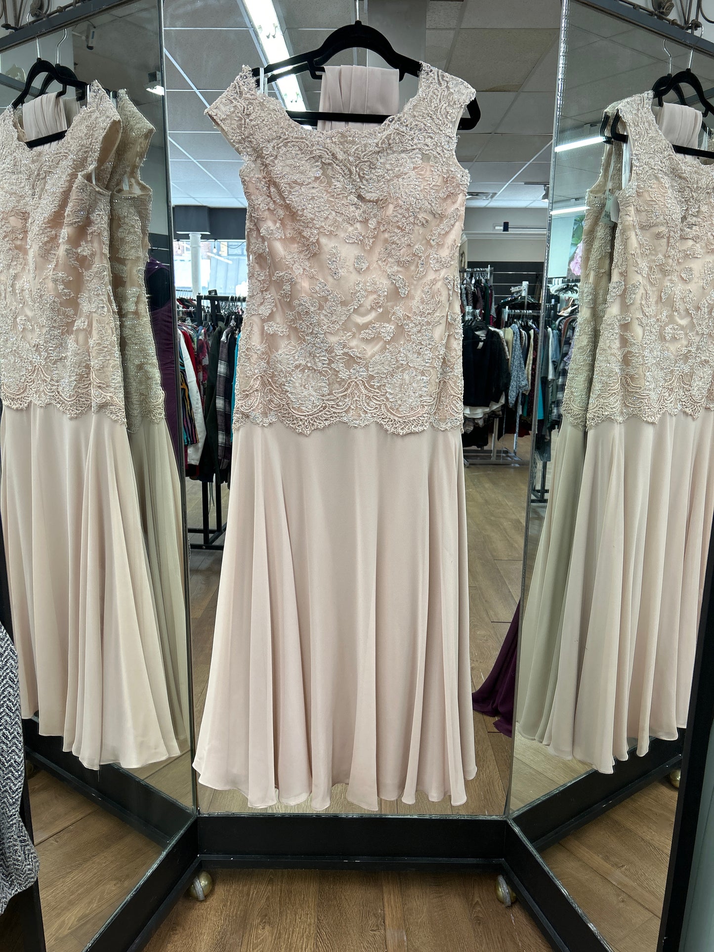 Size 16 Montage Peach Gown