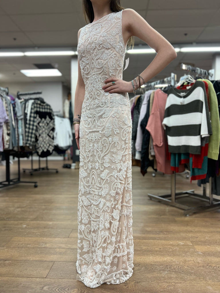 Size 2 Camille & Co white/nude Gown