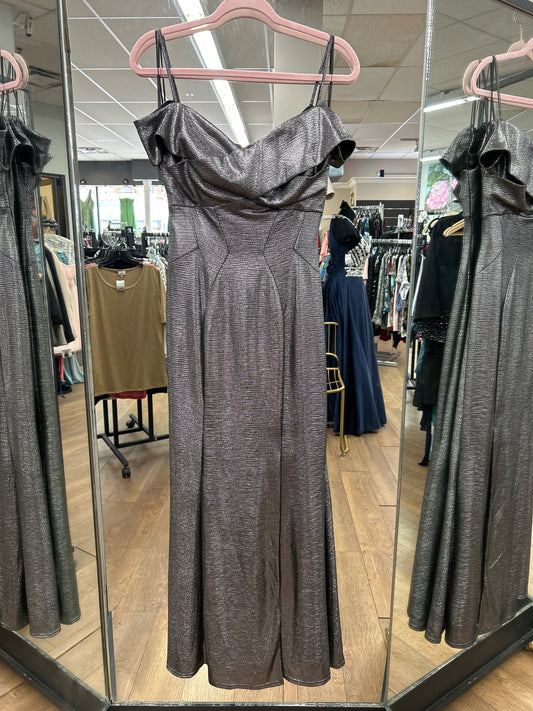 Size 6 Night Way Silver Gown